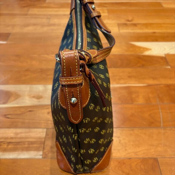 Dooney & Bourke Gretta Hobo Logo Print Canvas/Leather Shoulder Bag - Picture 4 of 15